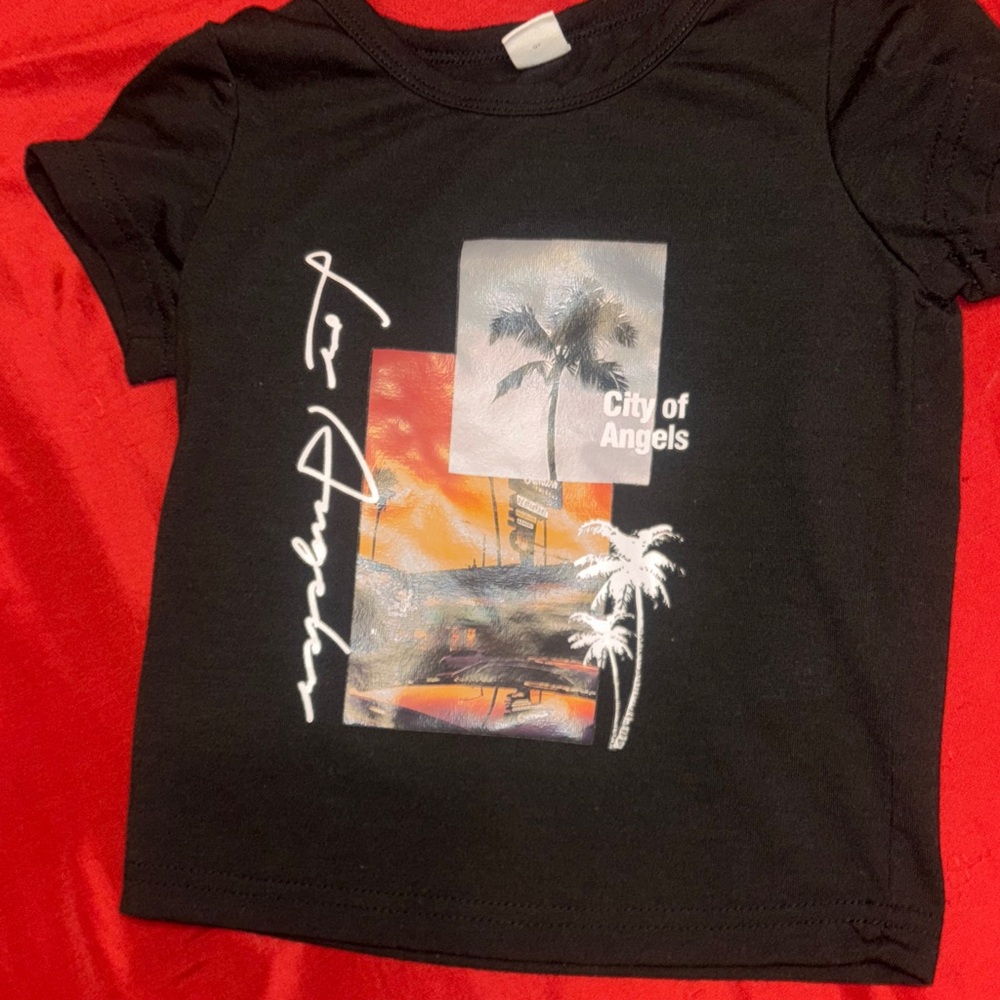 SHEIN Black 'City of Angels' Kids Tee